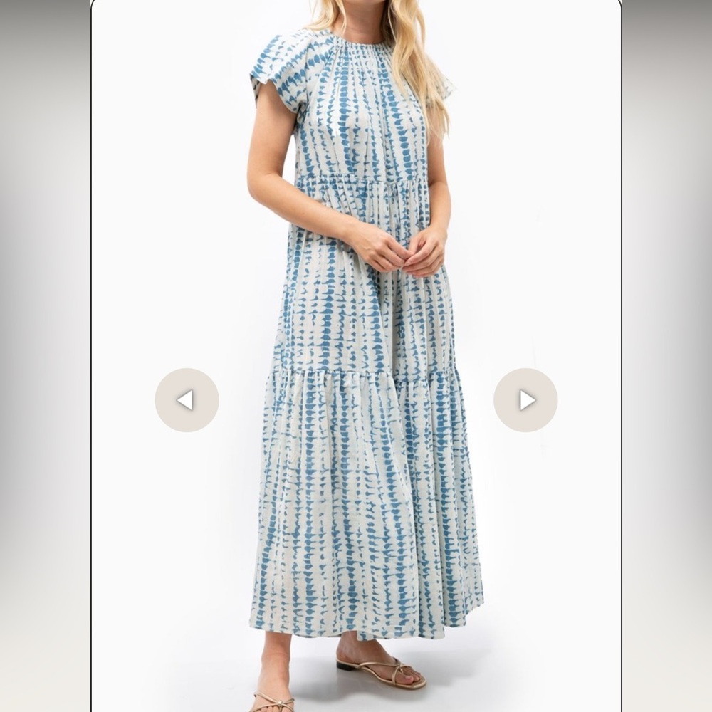 Blue and White Maxi Dress